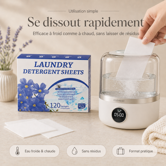 Feuilles de lessive parfum lavande