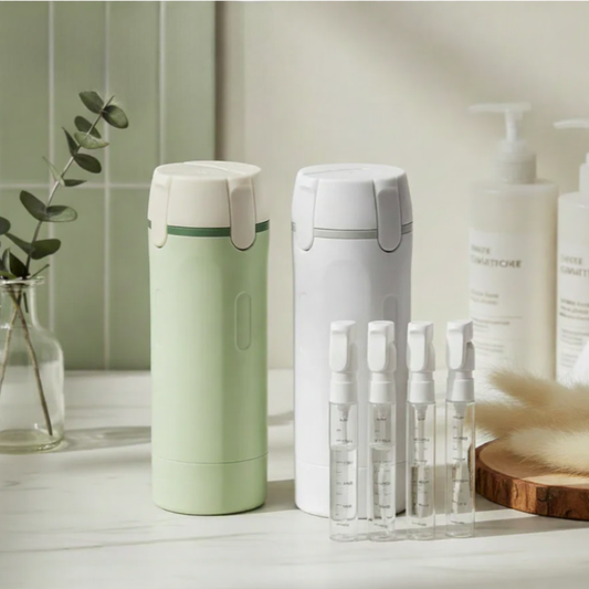 Distributeur de flacons de voyage 4-en-1